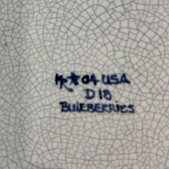 Dedham Pottery Potting Shed Blueberry Hexagonal Plate 10.5 in RARE Concord Ma - Picture 5 of 7